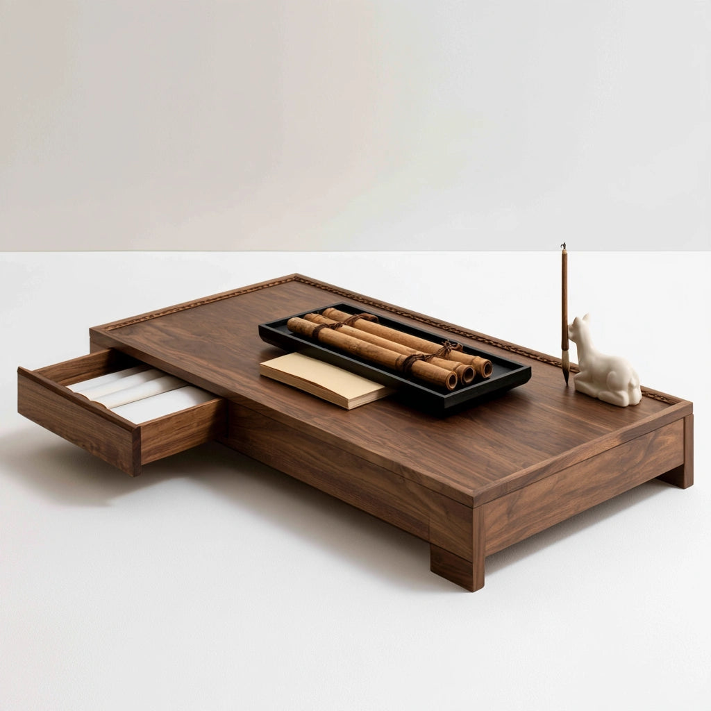 Table basse en bois, coloris brun naturel