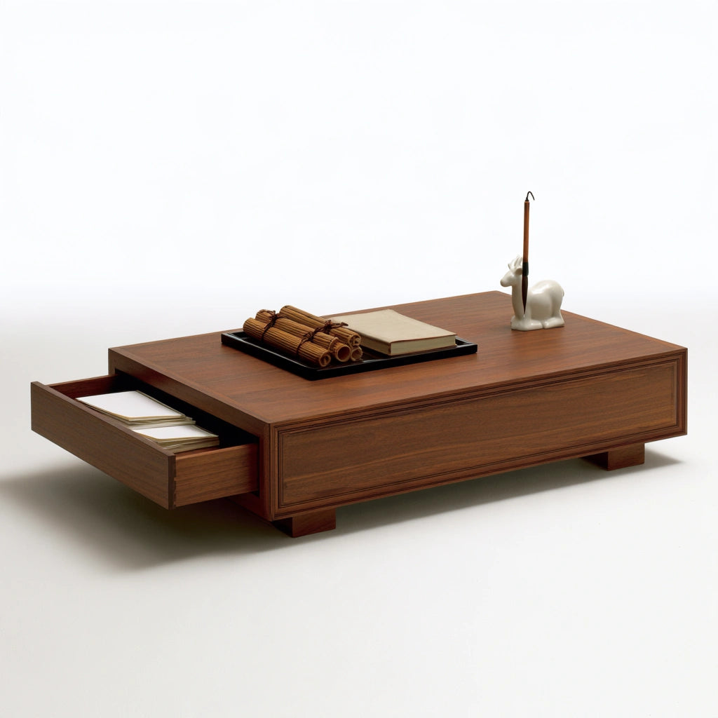 Table basse en bois, coloris brun naturel