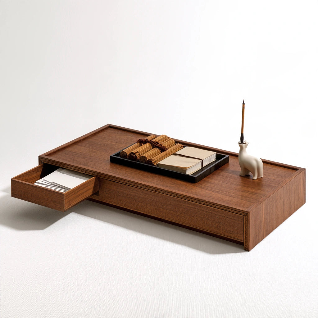 Table basse en bois, coloris brun naturel