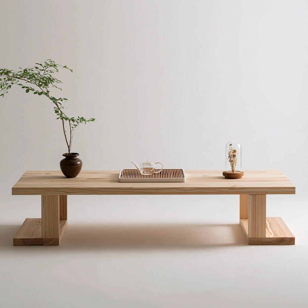 Table basse en bois en bois, coloris brun naturel