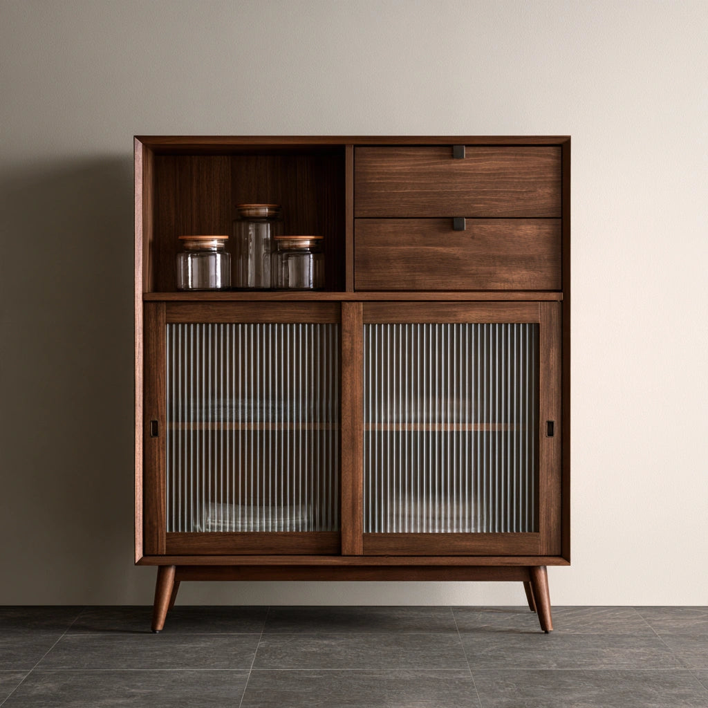 Meuble de rangement en bois, coloris brun moyen
