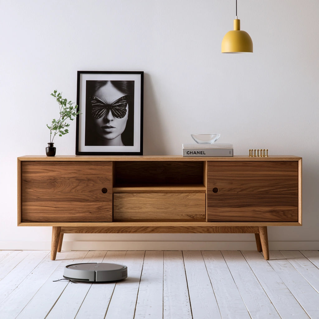 Meuble télévision en bois, coloris blanc