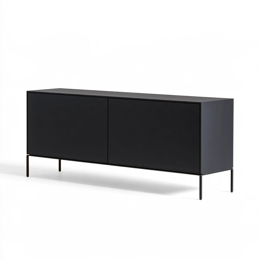 Buffet de rangement aux lignes épurées, coloris noir