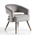 Fauteuil d'appoint en velours, coloris gris clair